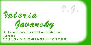 valeria gavansky business card